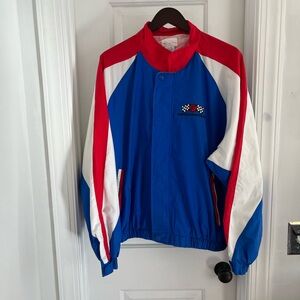 American Vintage Red, Blue, and White Racing Windbreaker Men’s XL